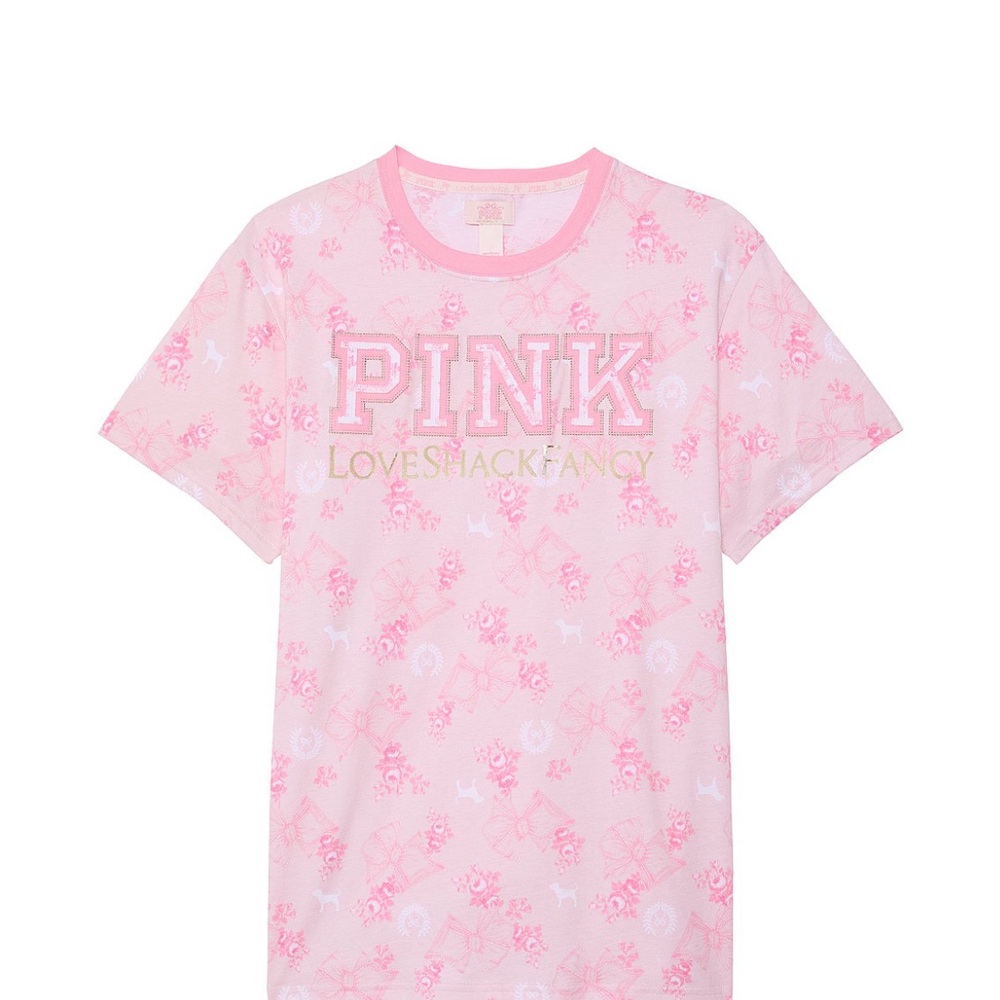Pink x LoveShackFancy Campus Cotten Tee